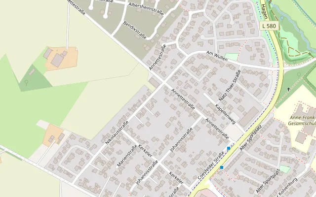 Kartenausschnitt von Billerbeck mit Markierung an der Nikolausstraße 3b